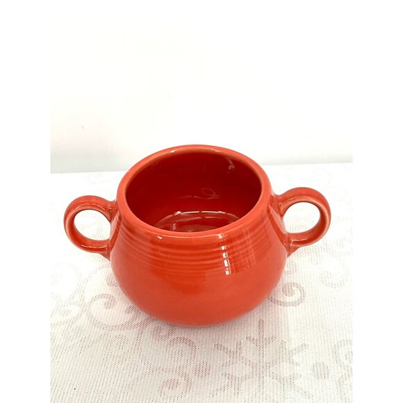 Fiesta "Red Ceramic Creamer & Sugar Bowl Set With Tray Vintage Homer Laughlin Po - Picture 8 of 9